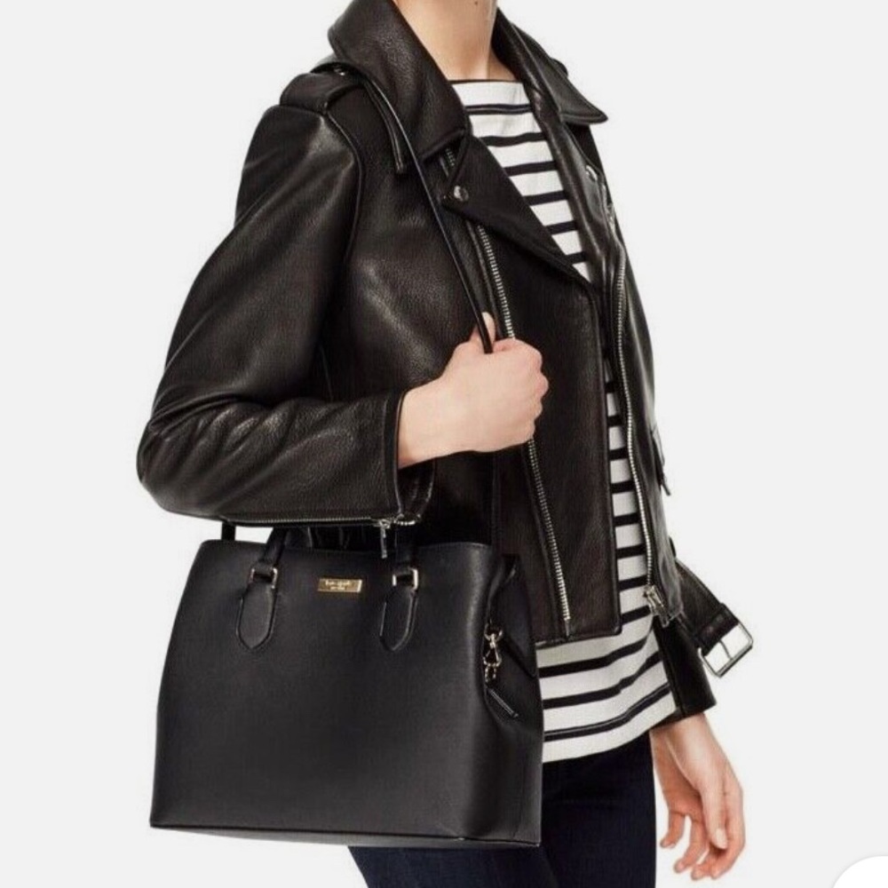 KATE SPADE Black Laurel Way Evangelie Satchel Crossbody Bag - Picture 3 of 9